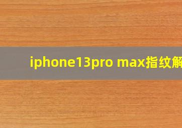 iphone13pro max指纹解锁